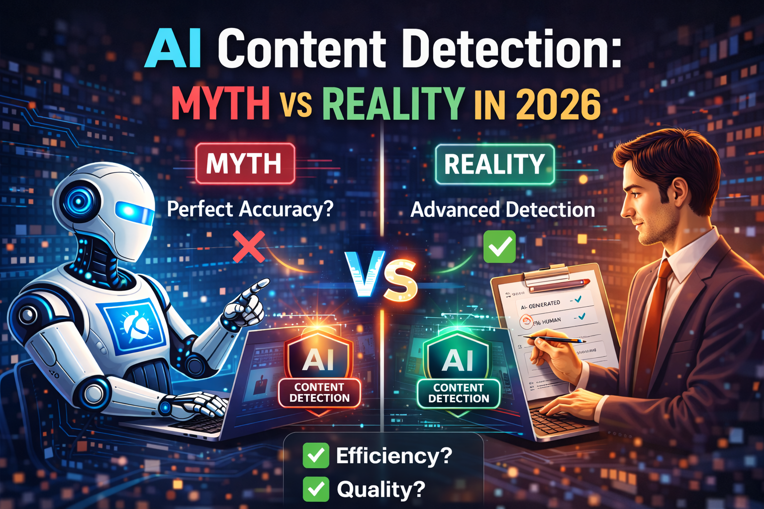 Graph illustrating the failure rate and false positives of AI content detection tools
