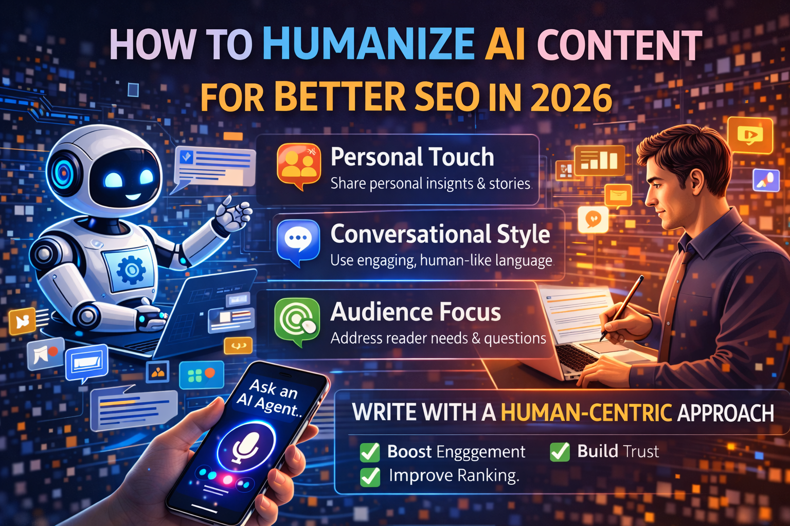 Graph demonstrating how human editing increases page dwell time and SEO rankings