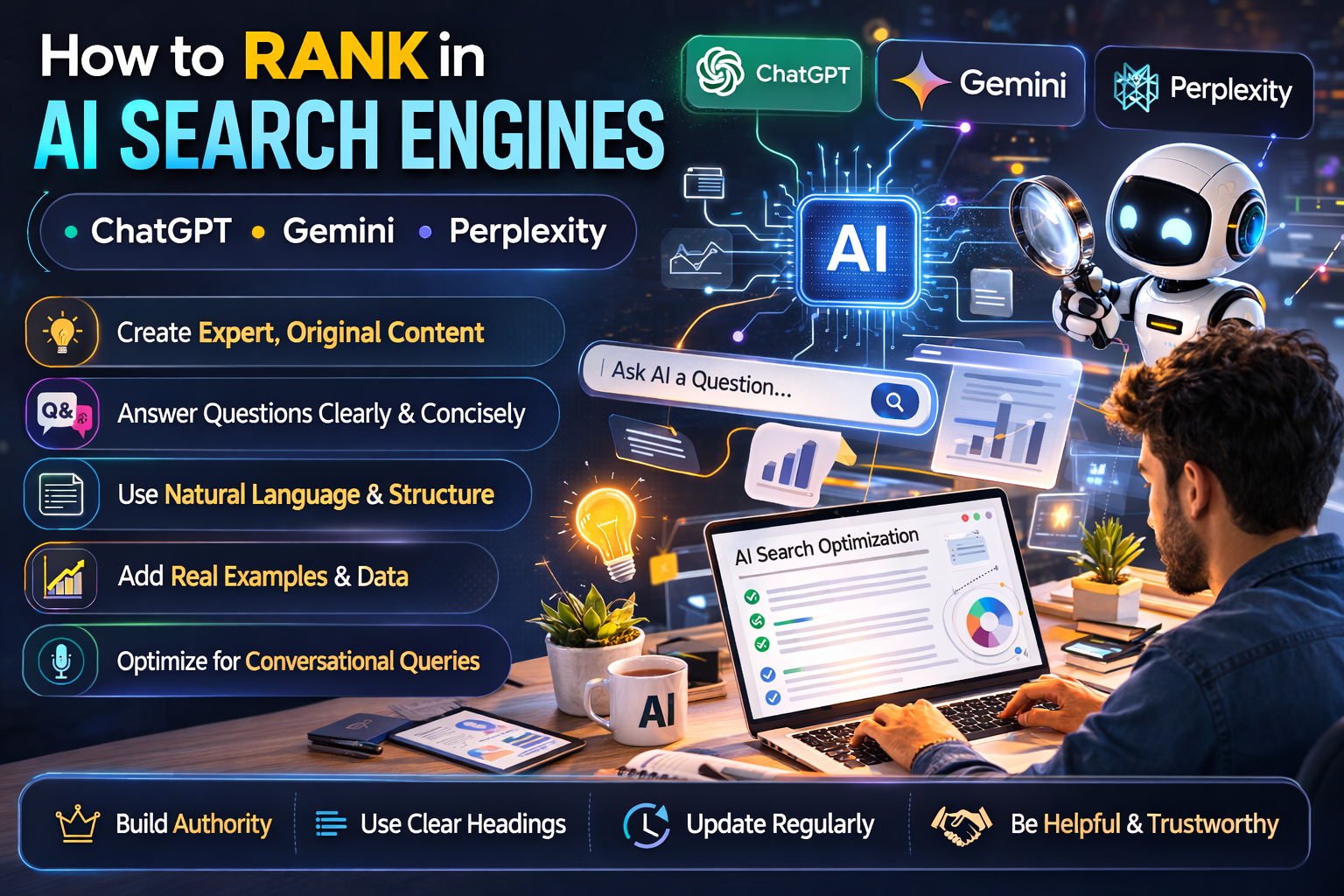 Ranking growth chart combined with AI search interfaces