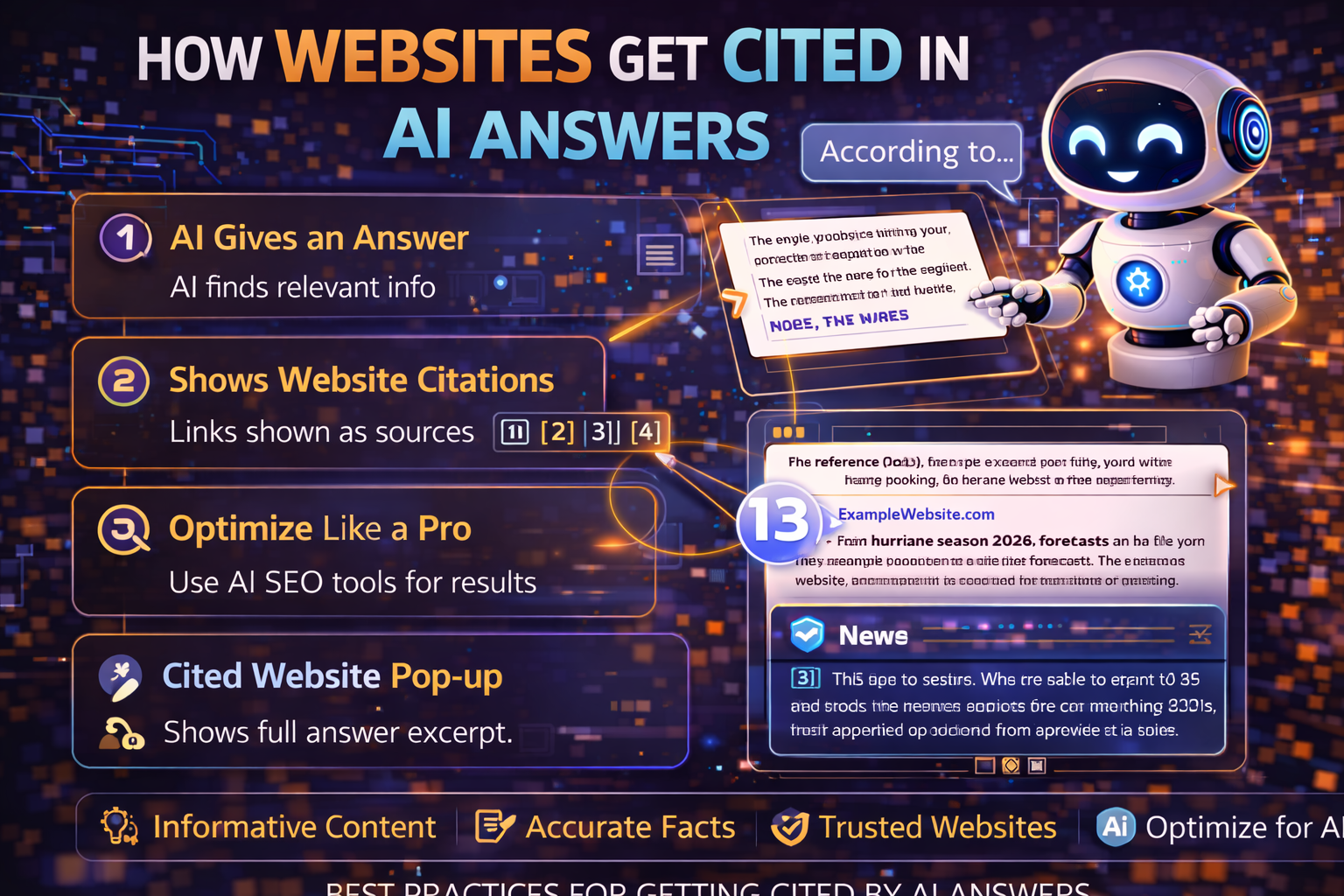 Diagram showing how specific factual statements get extracted and turned into footnote citations