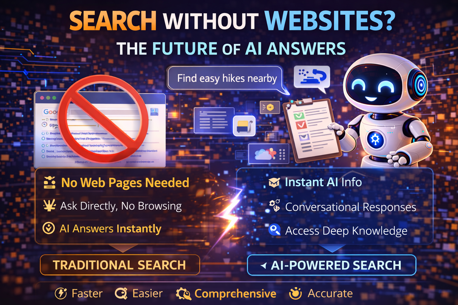 Abstract representation of an AI returning a direct answer with transparent citations