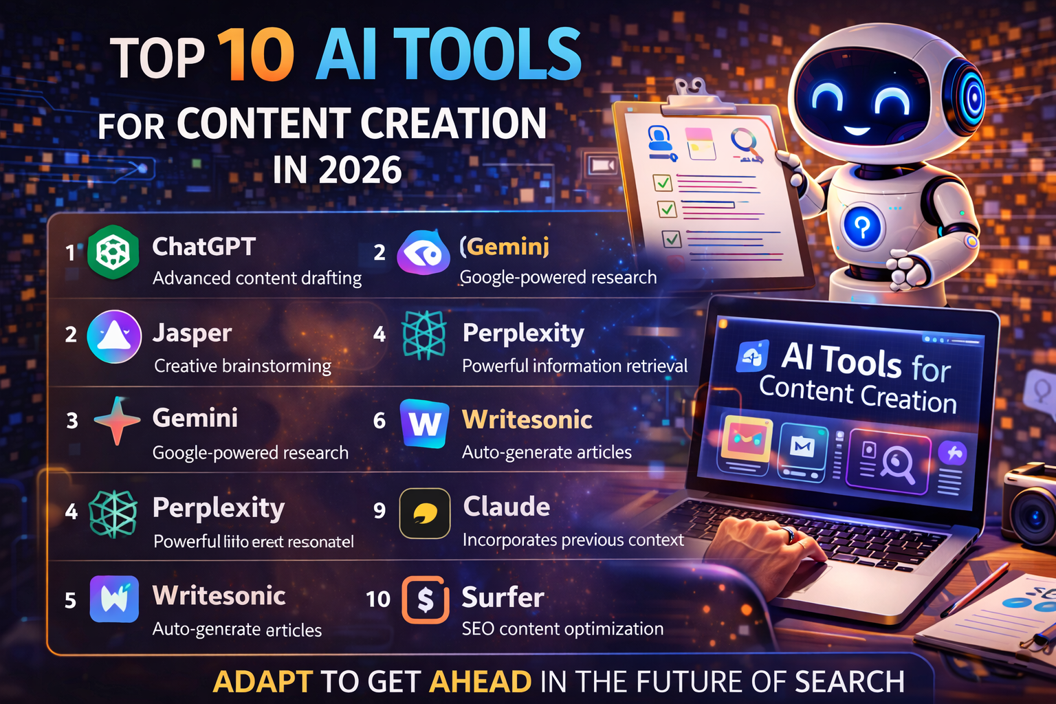 Dashboard of multiple AI tools integrating into a single marketing workflow